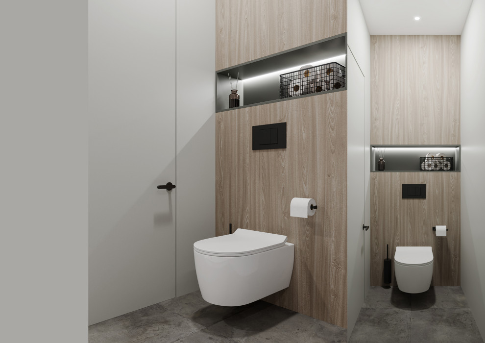 Туалет с подвесным унитазом