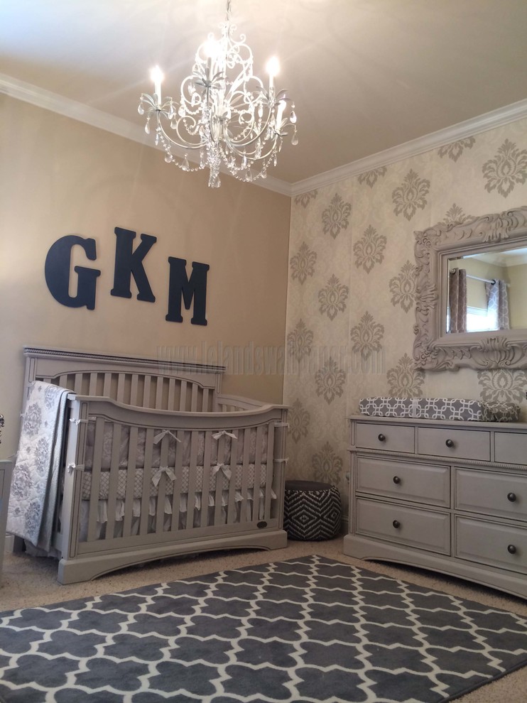 This is an example of a medium sized classic nursery in Dallas.