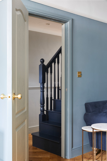 End of terrace home transformation in North London transitional-living-room