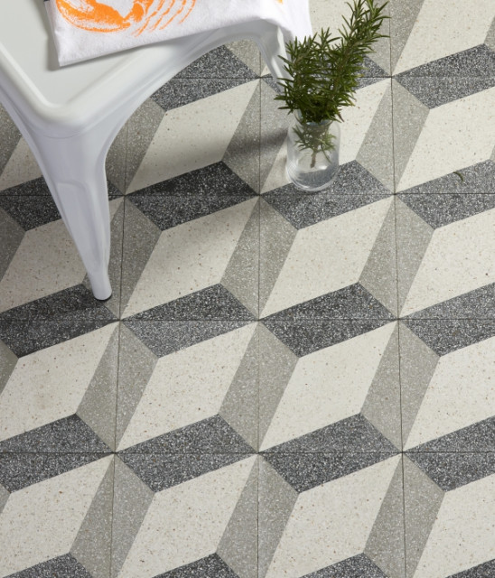 Encaustic Tiles amerikansk-craftsman-badrum