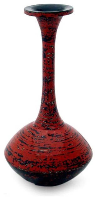 Novica Melody of Art Lacquered Bamboo Vase