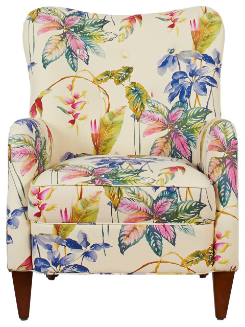 Paradise Upholstered Armchair Tropical Floral Beige Tropical Armchairs And Accent Chairs By Jennifer Taylor Home Houzz