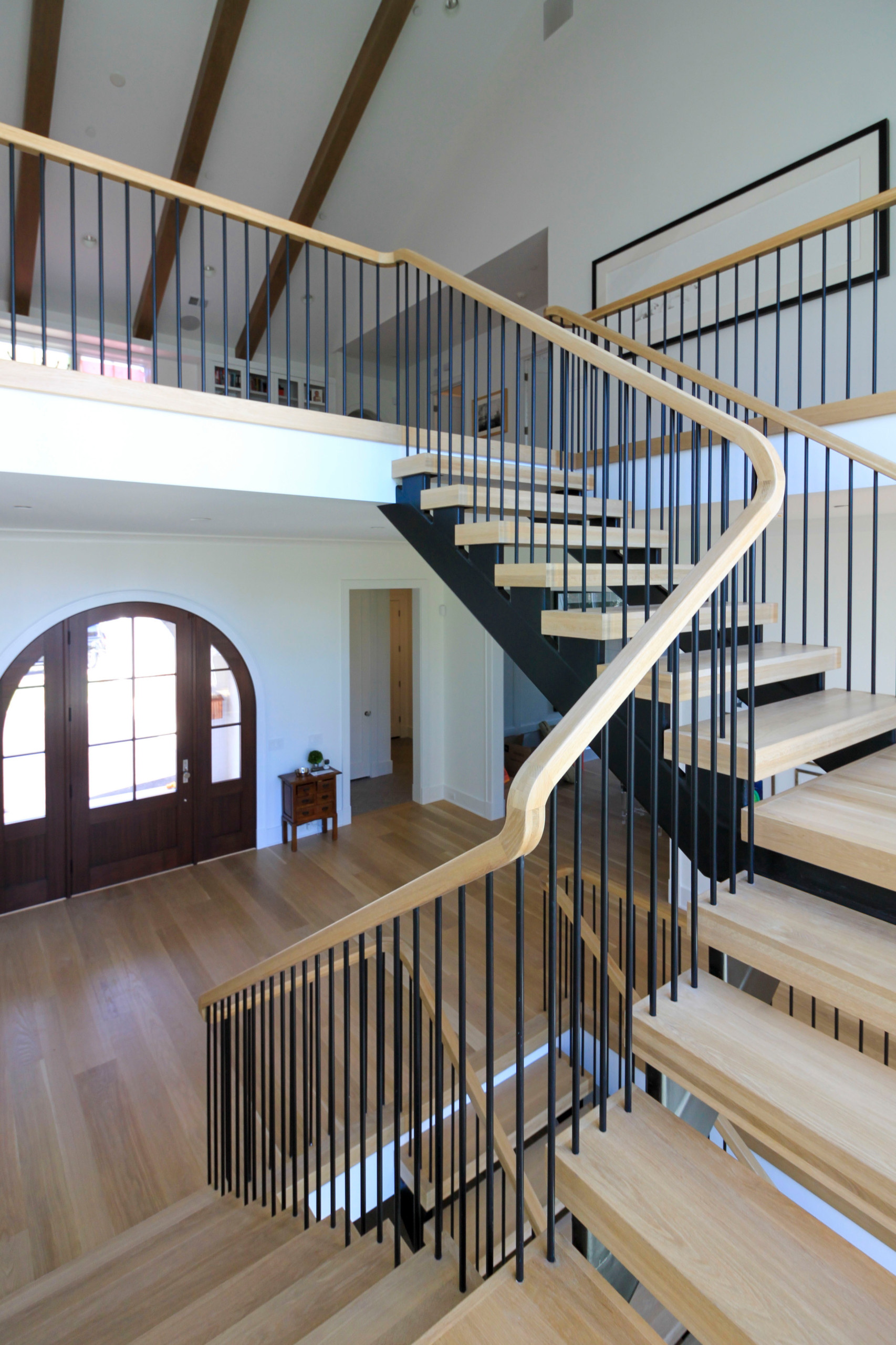 96_Dramatic cantilevered no-riser staircase, Bethesda, MD 20814