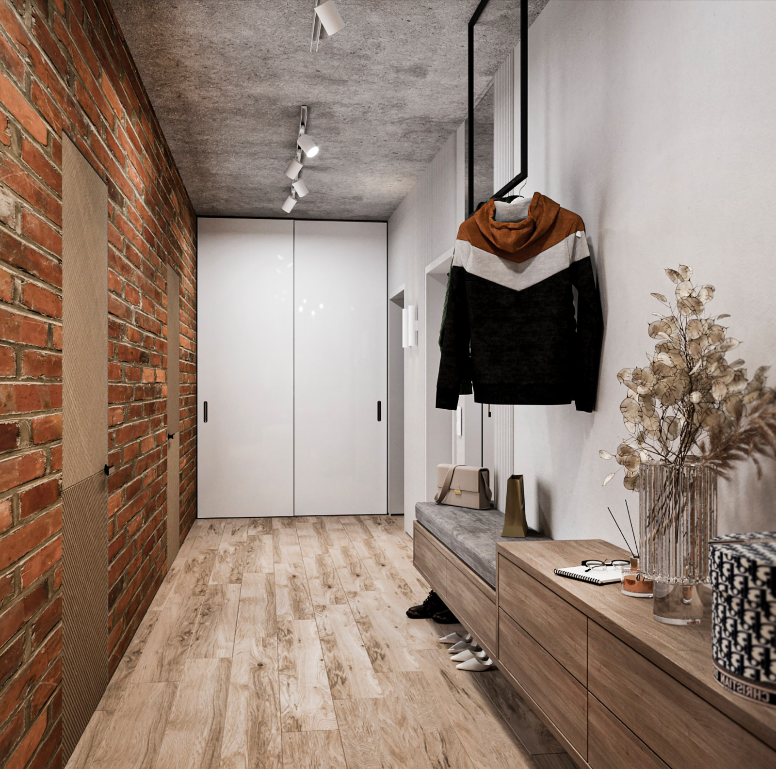 КУХНЯ-ГОСТИНАЯ В СТИЛЕ ЛОФТ, 45 КВ.М