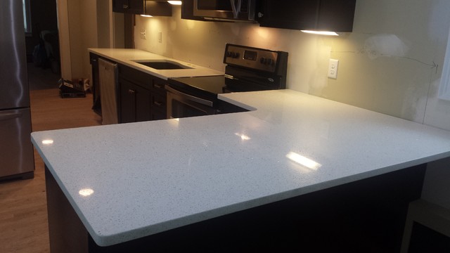 Sparkling White Quartz Countertop Traditional Boston By Lgt