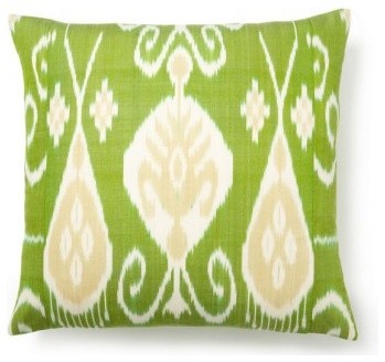 Green/Yellow Silk Ikat Pillow