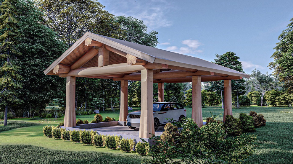 Навес для машины по технологии Post an Beam