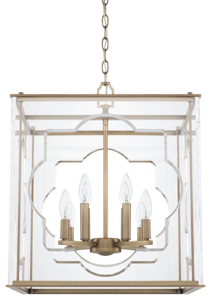 Capital Lighting 525681AD Eight Light Foyer Chandelier Independent Aged Brass