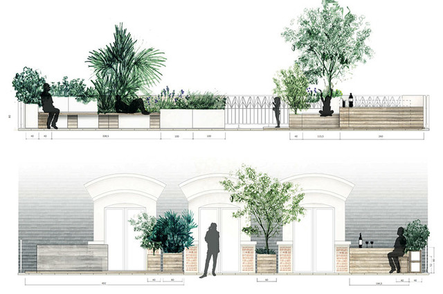 Terrasse m&eacute;diterran&eacute;enne contemporary-section