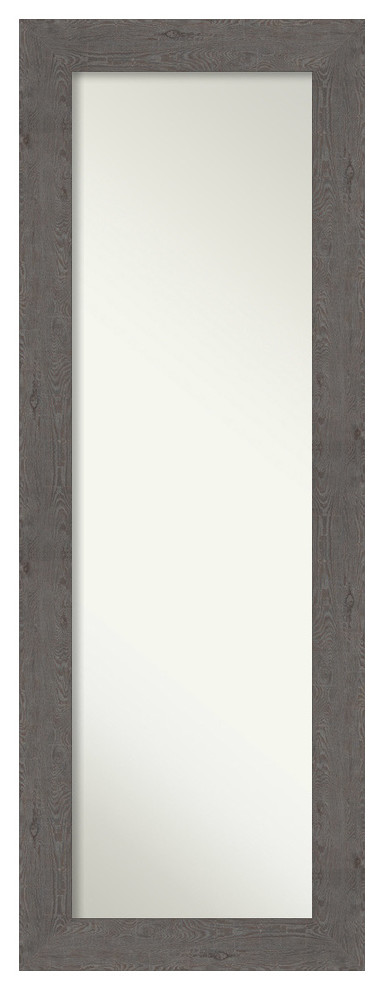 Rustic Plank Grey Non-Beveled Full Length On the Door Mirror - 19.5 x 53.5 in.