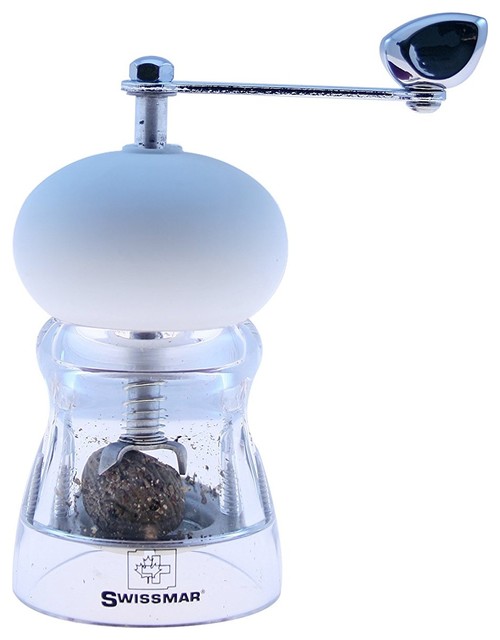 Swissmar 4" Nutmeg Grinder, White Contemporary Salt And Pepper