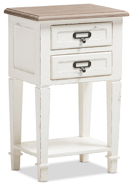 Urban Designs Weathered Oak White Wash Distressed Finish Wood Nightstand -  Farmhouse - Nightstands And Bedside Tables - by Urban Designs, Casa Cortes  | Houzz