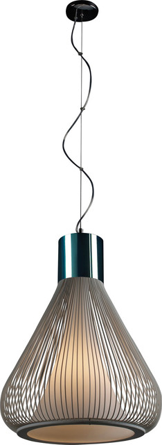 Hydrox 1 Light Pendants in Polished Chrome And White