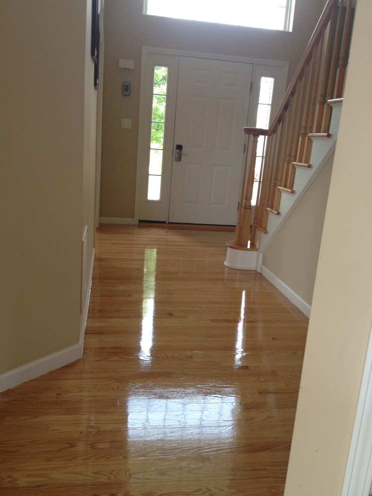 Shiny Wood Floors American Traditional Corridor New York
