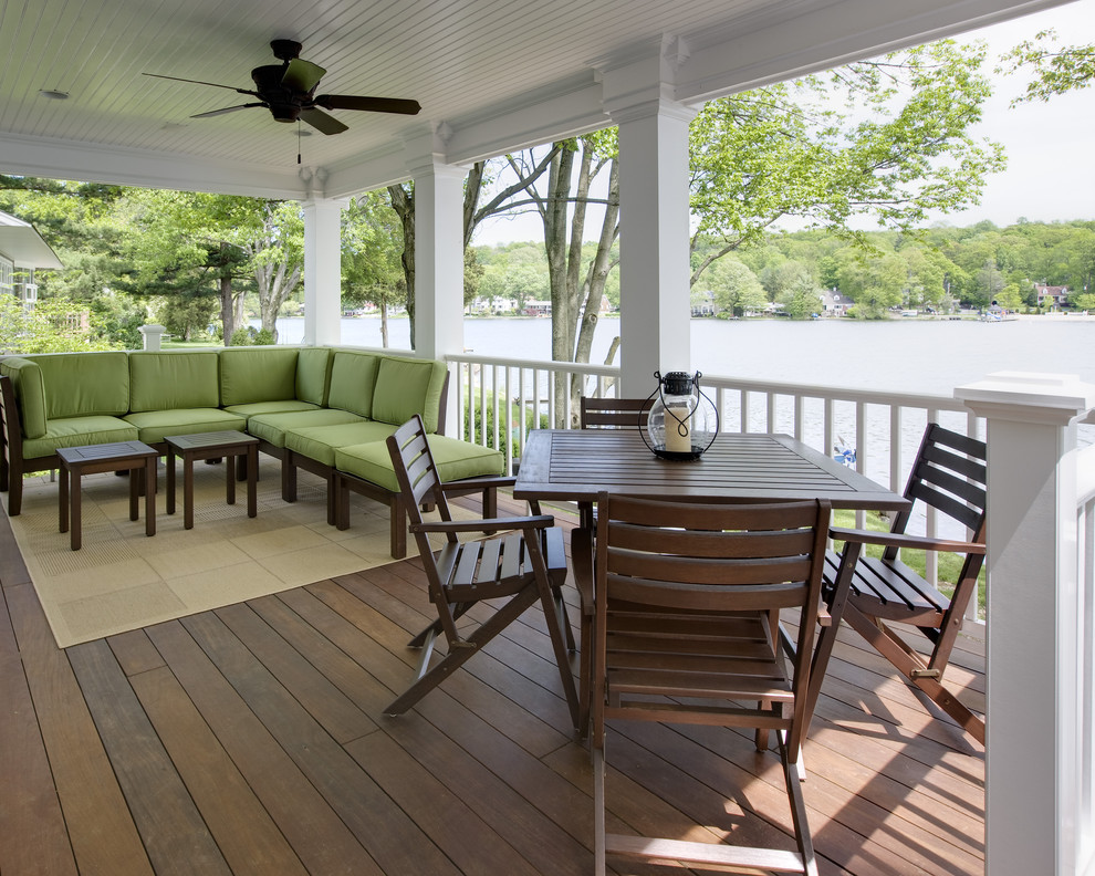 Design ideas for a traditional verandah in New York with decking.