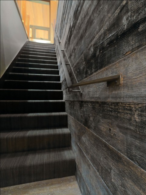 Quaker Bluff Residence rustic-staircase