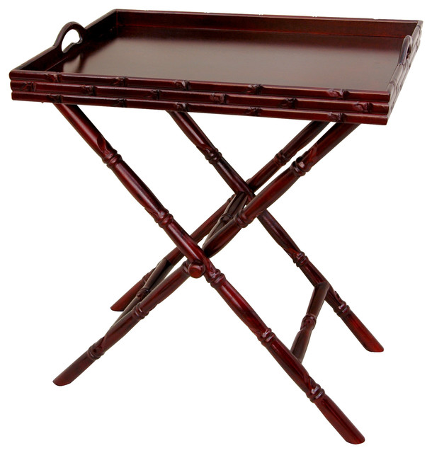 Rosewood Tea Tray With Trestle Stand