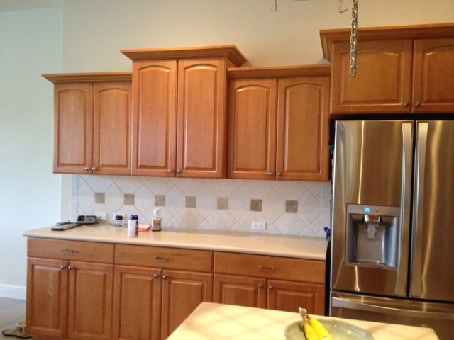 Lisa and Rick's Painted Kitchen Super White with Smoke Embers Island