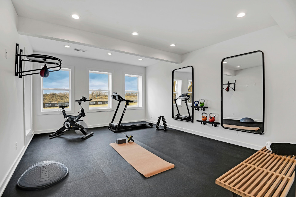Country home gym in Kansas City.