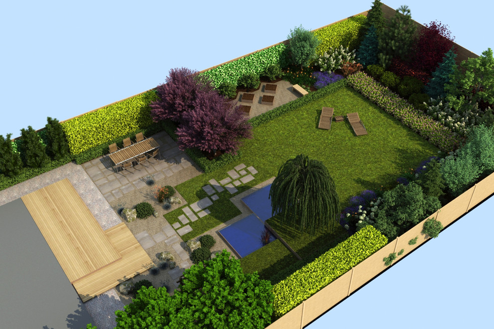 Дизайн-проект участка 9 соток. 3D визуализация