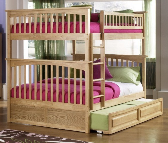 Columbia Bunk Full bed full/full in Natural Maple by Atlantic Furniture