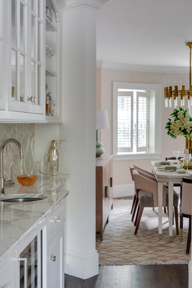 Home bar - transitional home bar idea in Boston