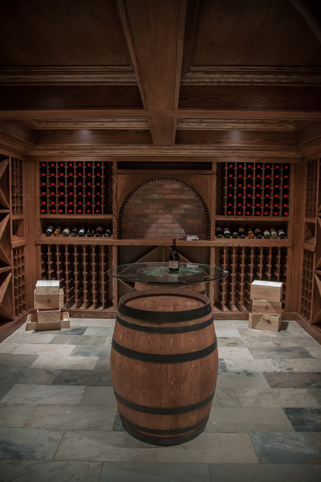 This is an example of a traditional wine cellar in Calgary.