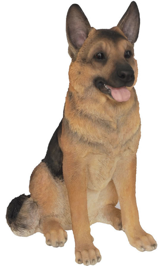 German Shepherd Dog Garden Statue, 21" Contemporary Garden Statues