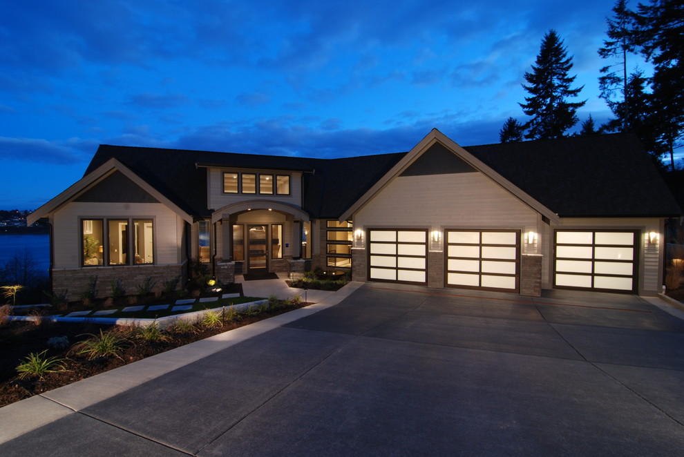 Inspiration for a transitional exterior home remodel in Seattle