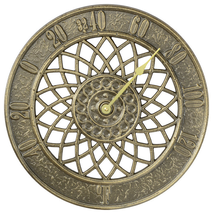 Spiral 14" Indoor Outdoor Wall Thermometer Traditional Decorative