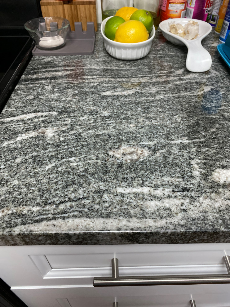 Silver cloud granite discoloration