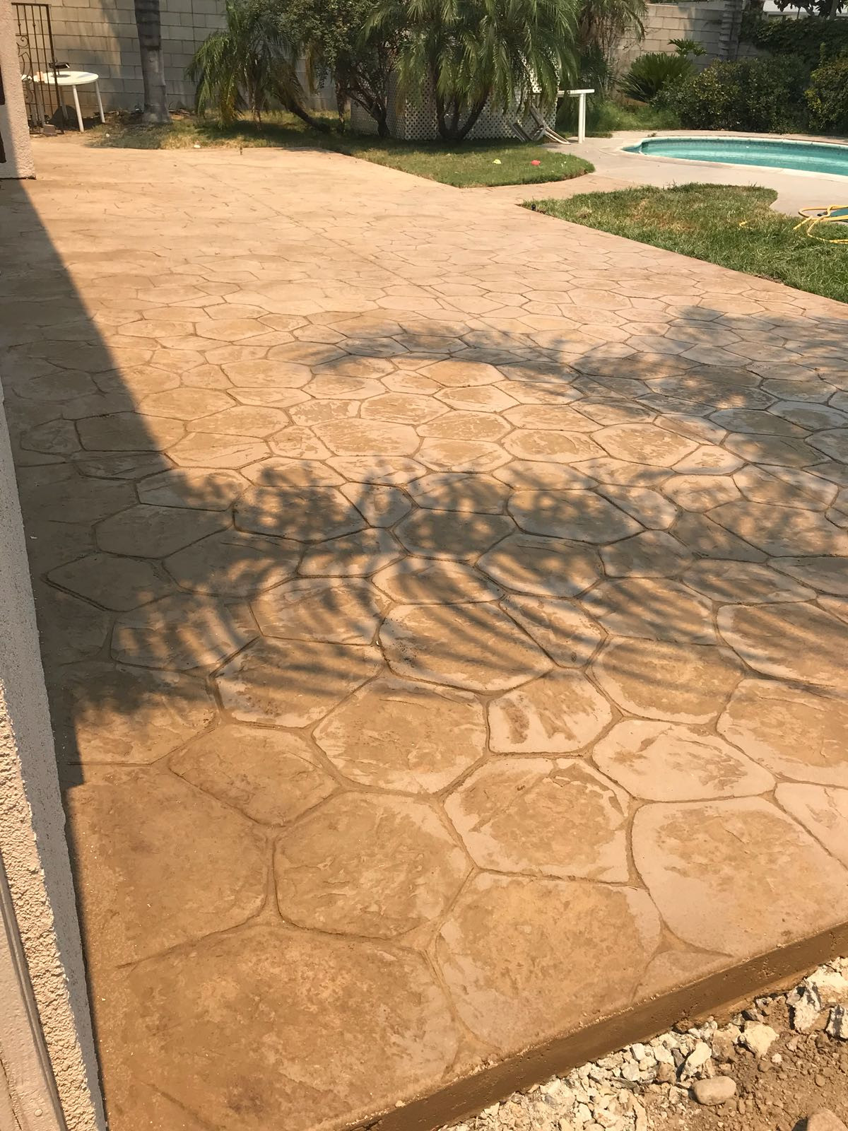 Back yard Stemp concrete