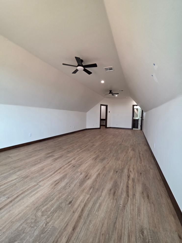 Upstairs with bath on right & closet on the left