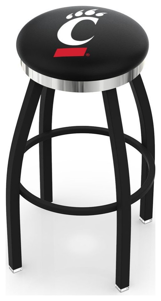 Holland L8B2C Cincinnati 30" Swivel Bar Stool Black/Chrome