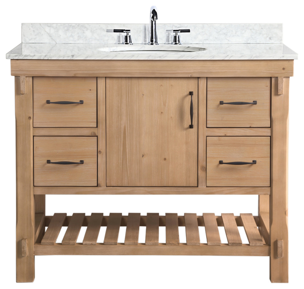 Marina 42 Bathroom Vanity Driftwood Finish Farmhouse Bathroom Vanities And Sink Consoles By Ari Kitchen Bath