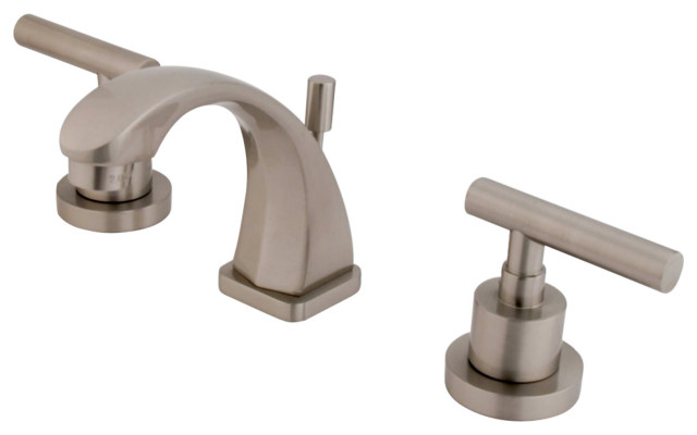 Kingston Brass Widespread Bathroom Faucet With Brass Pop-Up, Brushed Nickel