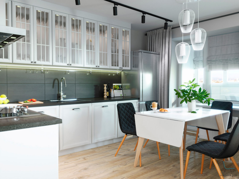 Скандинавская кухня с элементами лофта