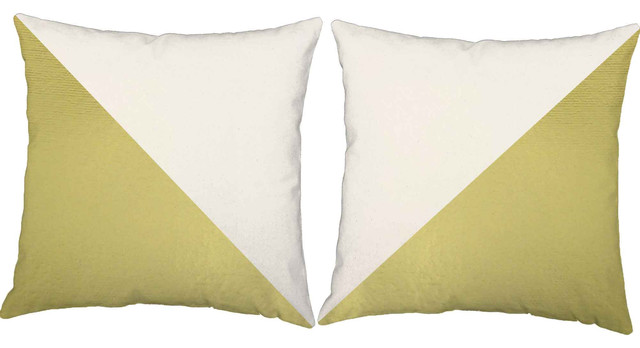 Pillow Perfect Glamour Flock Gold-White Rectangular Throw Pillow