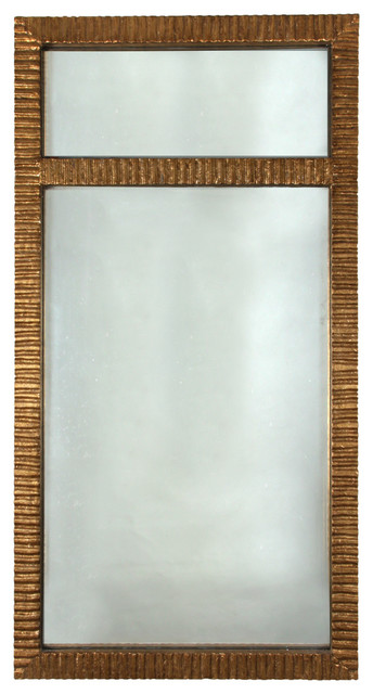Gold Ribbed Frame Mirror