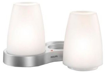Philips IMAGIO 5-3/8 in. Candlelights Off White LED Table Lamp with Charging Pla