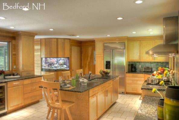 Example of a transitional kitchen design in Boston