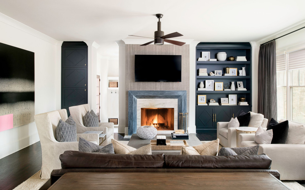 Drama in Black and White - Traditional - Family Room - Atlanta - by ...