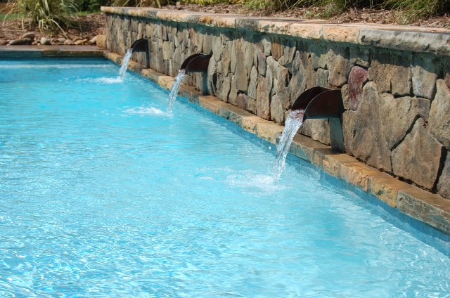 Mountain style pool photo in Charlotte
