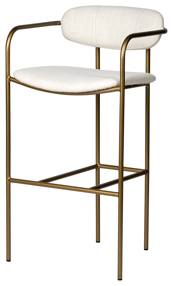 Parker Cream Fabric Seat with Gold Metal Frame Bar Stool