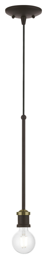 Lansdale 1 Light Bronze With Antique Brass Accents Single Pendant