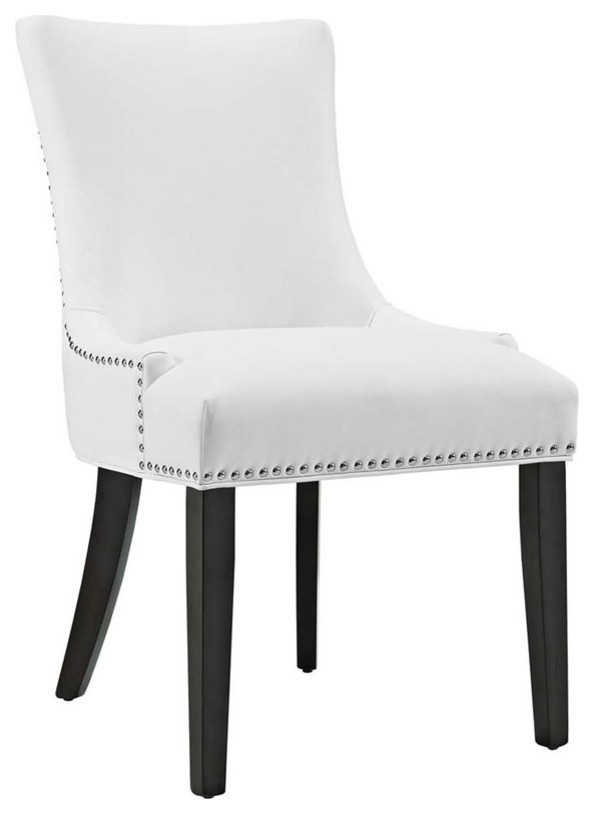 Hawthorne Collections 20.5" Modern Faux Leather Dining Side Chair in