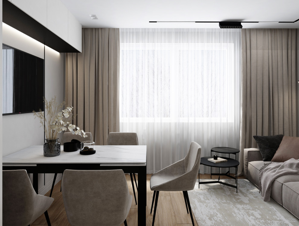 Дизайн-проект  кухни-гостиной в г . Москве