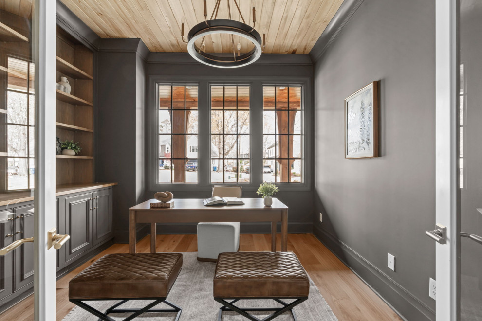 Inspiration for a transitional home office remodel in Raleigh