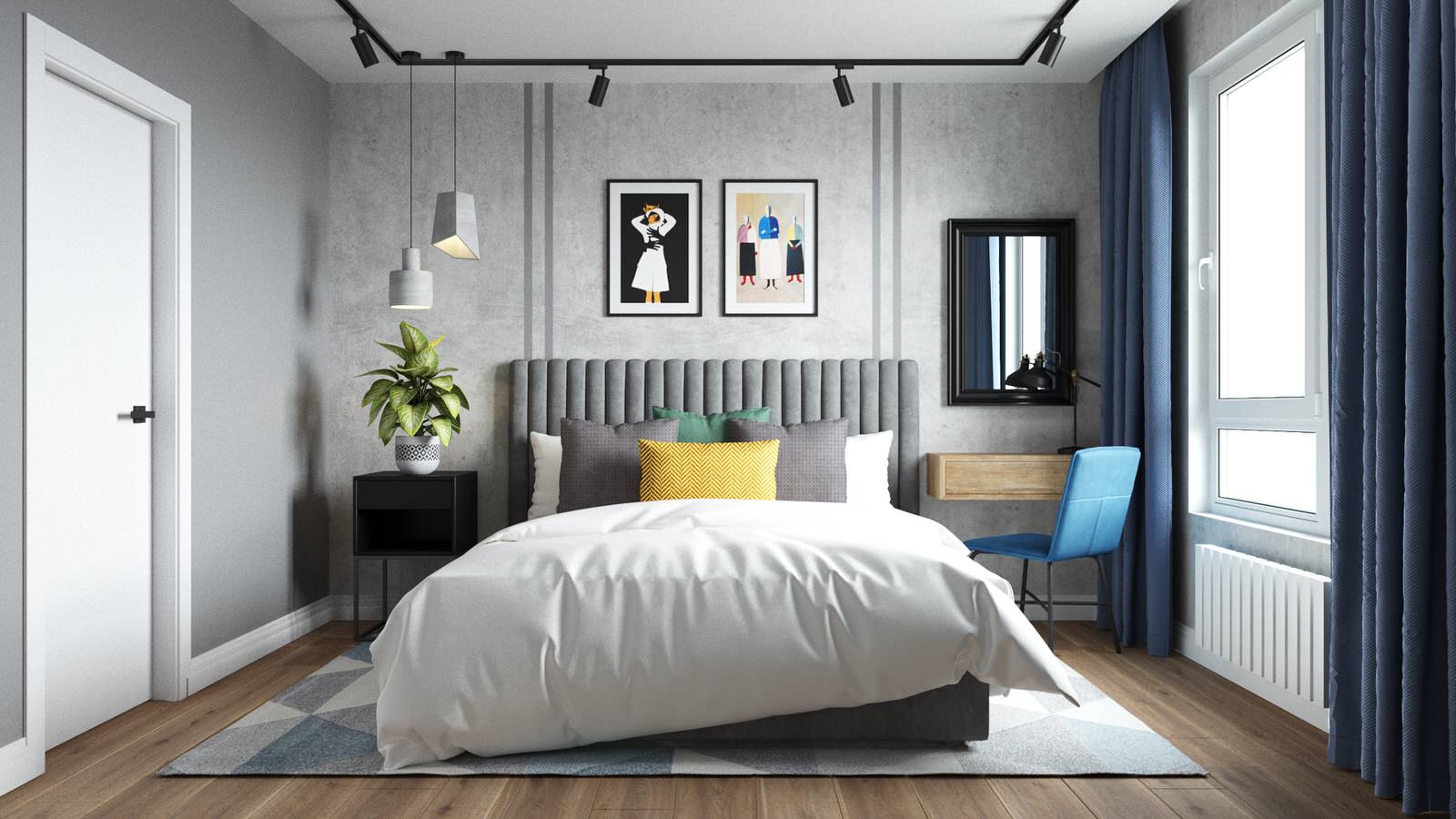 ЖК Южный Город. Современный интерьер с яркими акцентами.