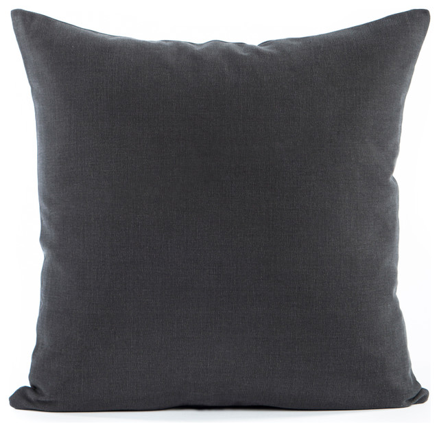 Solid Charcoal Gray Accent, Throw Pillow Cover, 20"x20" Transitional